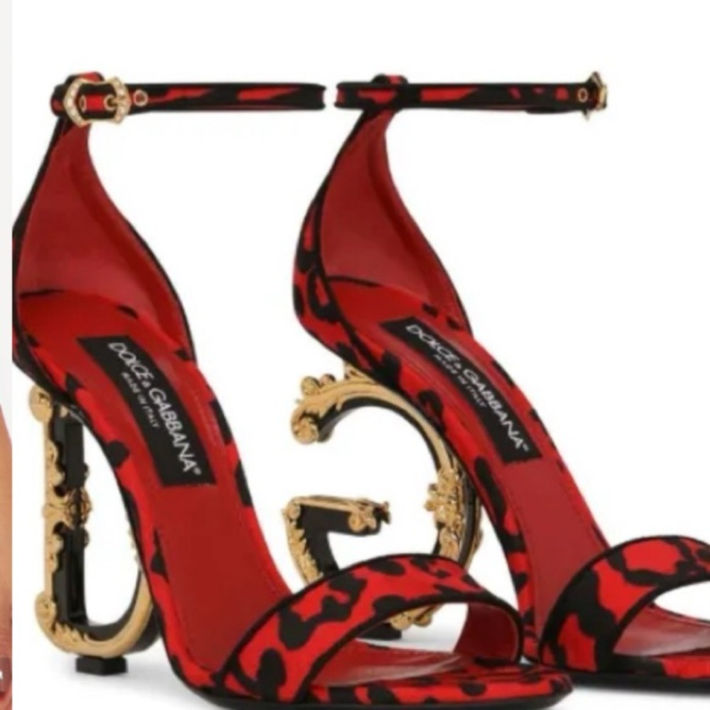 Dolce & Gabbana Black and Gold Embellished Heels